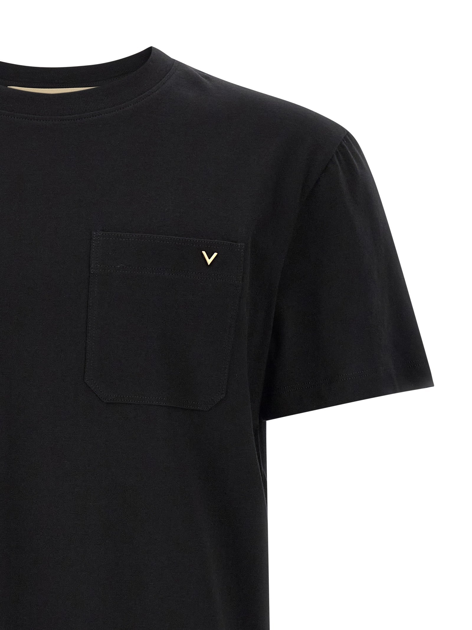 Valentino Garavani Black Cotton T-Shirt Valentino Garavani