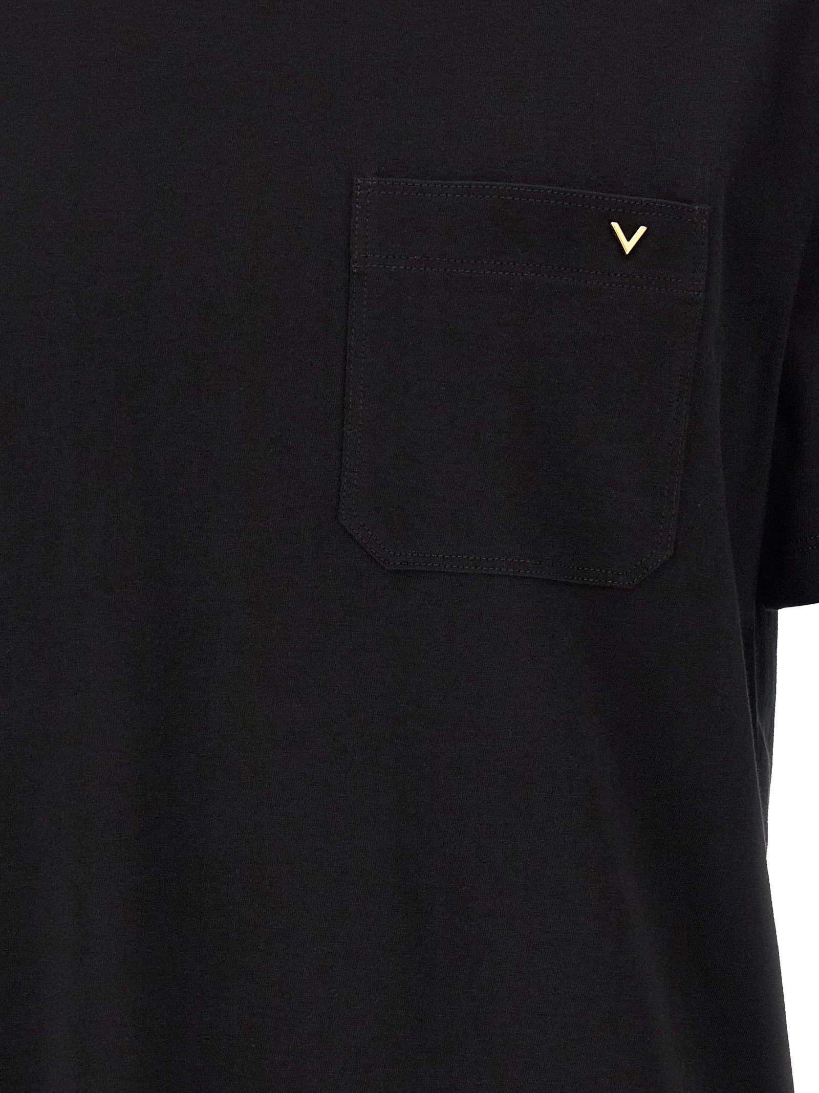 Valentino Garavani Black Cotton T-Shirt Valentino Garavani