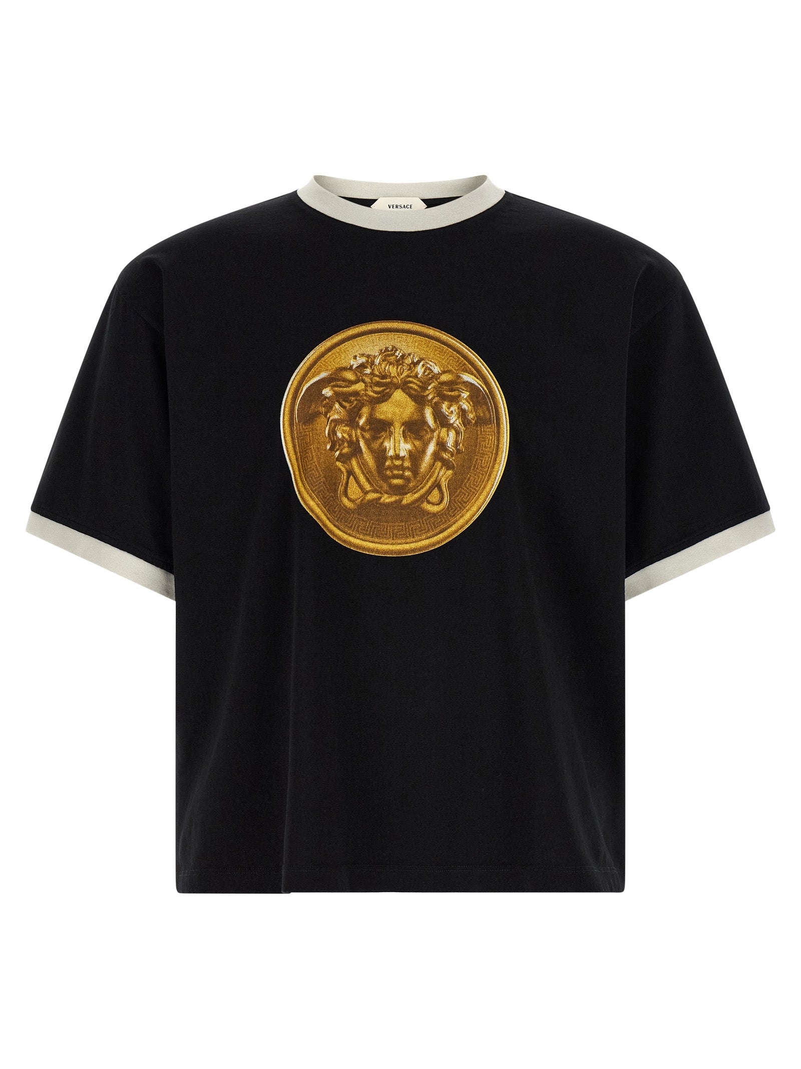 Versace Black Cotton T-Shirt Versace