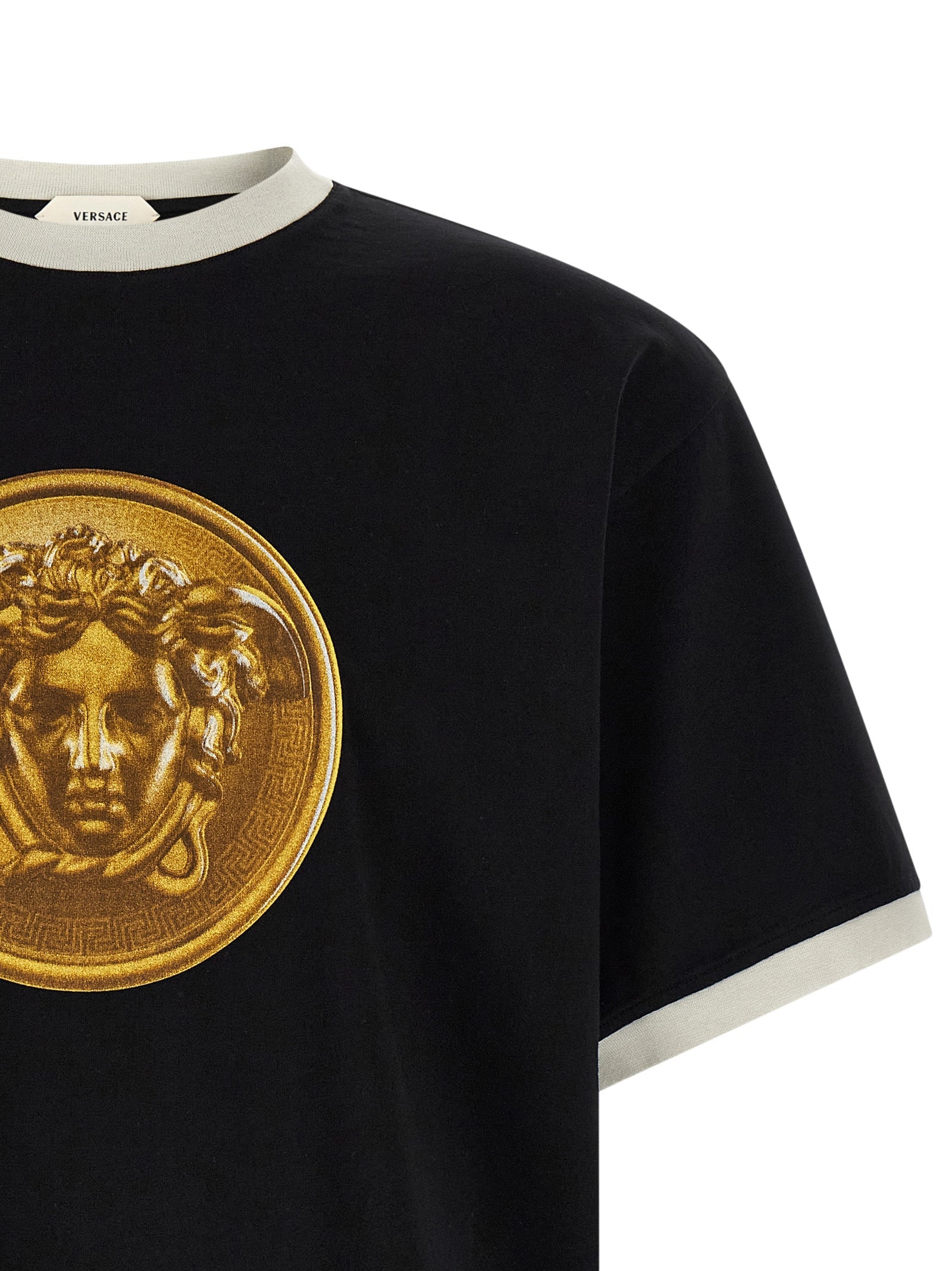 Versace Black Cotton T-Shirt Versace