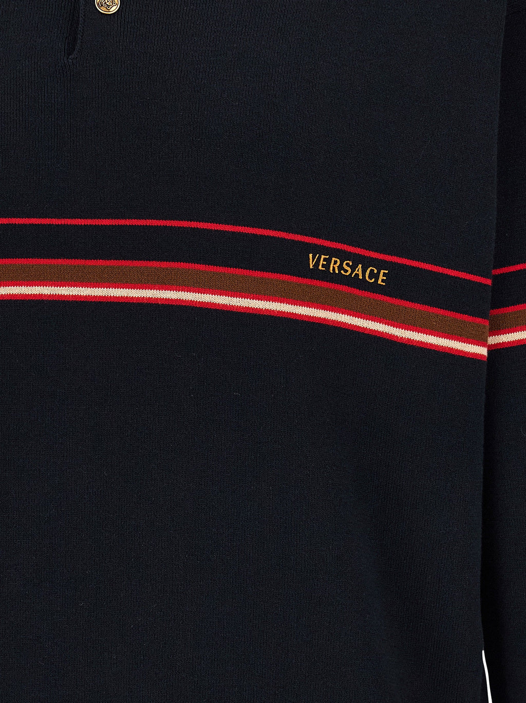 Versace Blue Cotton Polo Shirt Versace