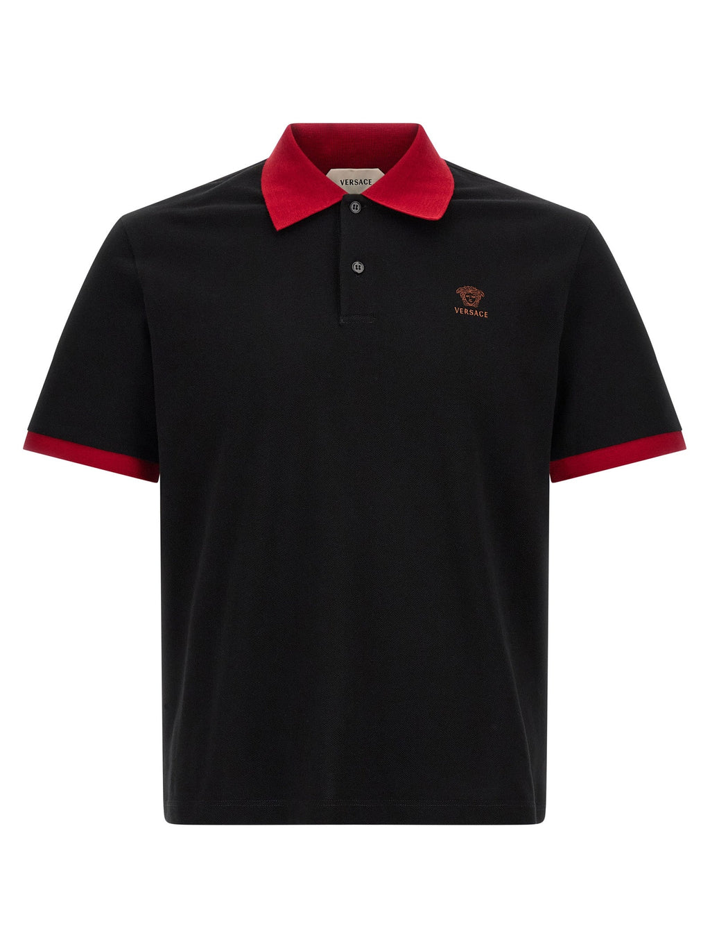 Versace Black Cotton Polo Shirt Versace