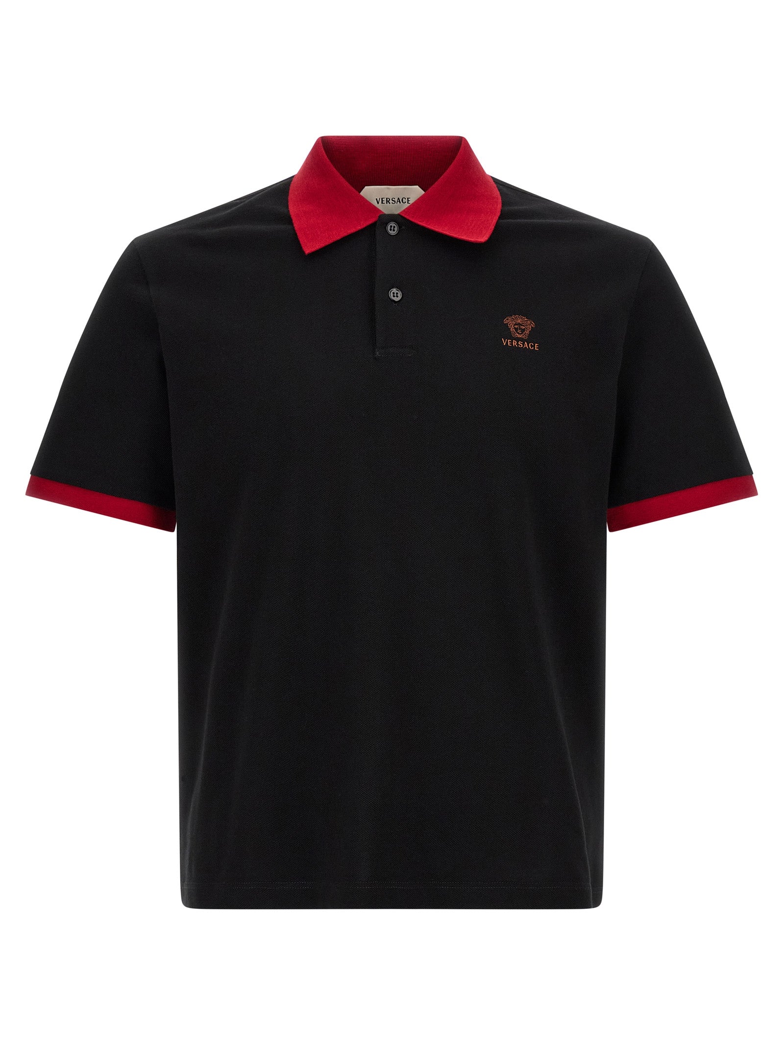 Versace Black Cotton Polo Shirt Versace