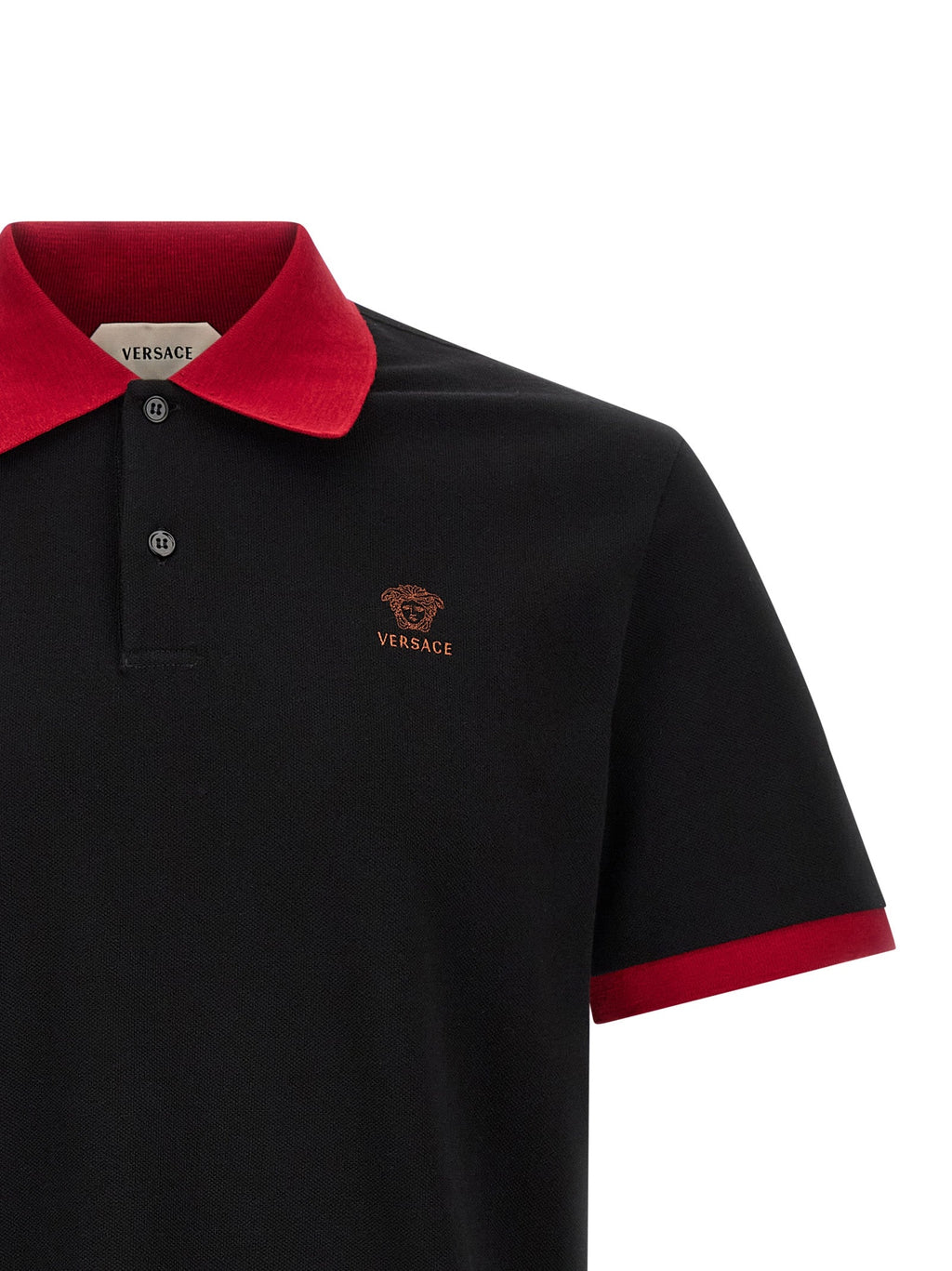 Versace Black Cotton Polo Shirt Versace