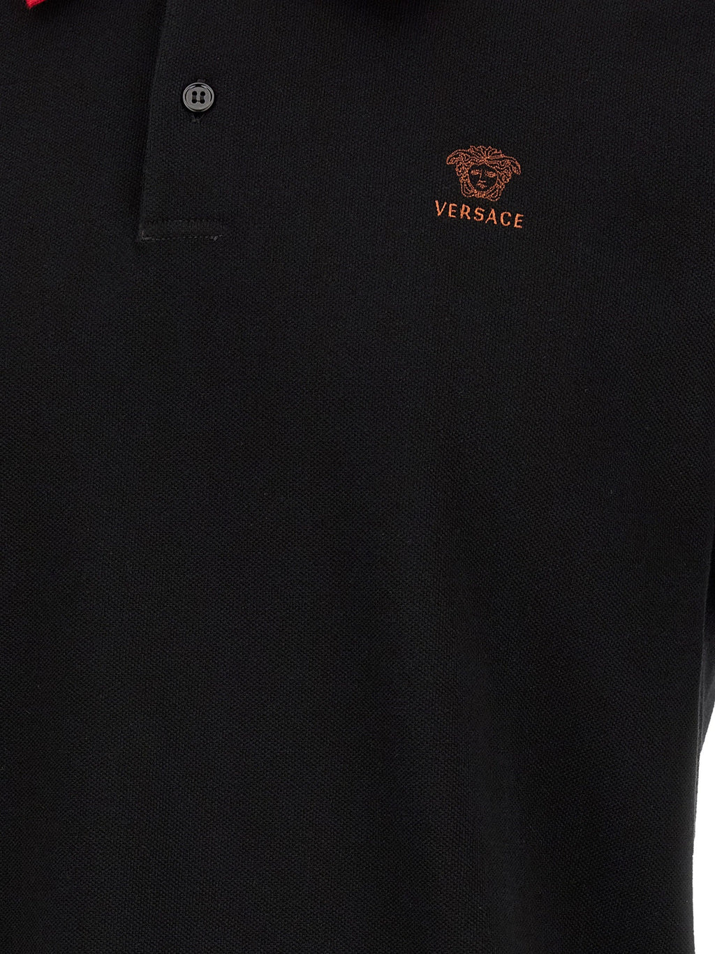 Versace Black Cotton Polo Shirt Versace