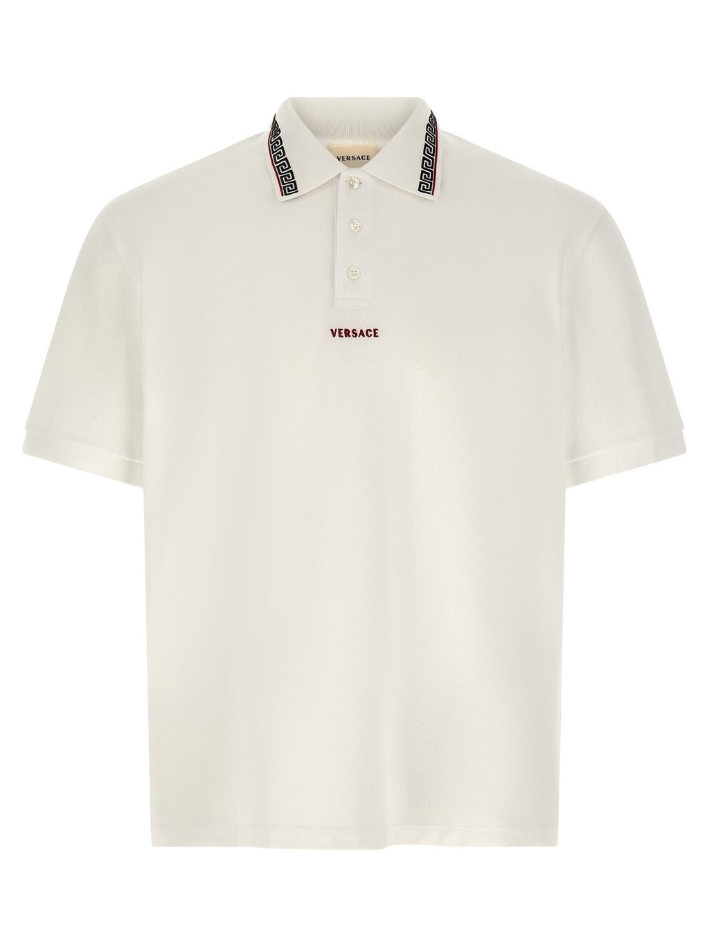 Versace White Cotton Polo Shirt Versace