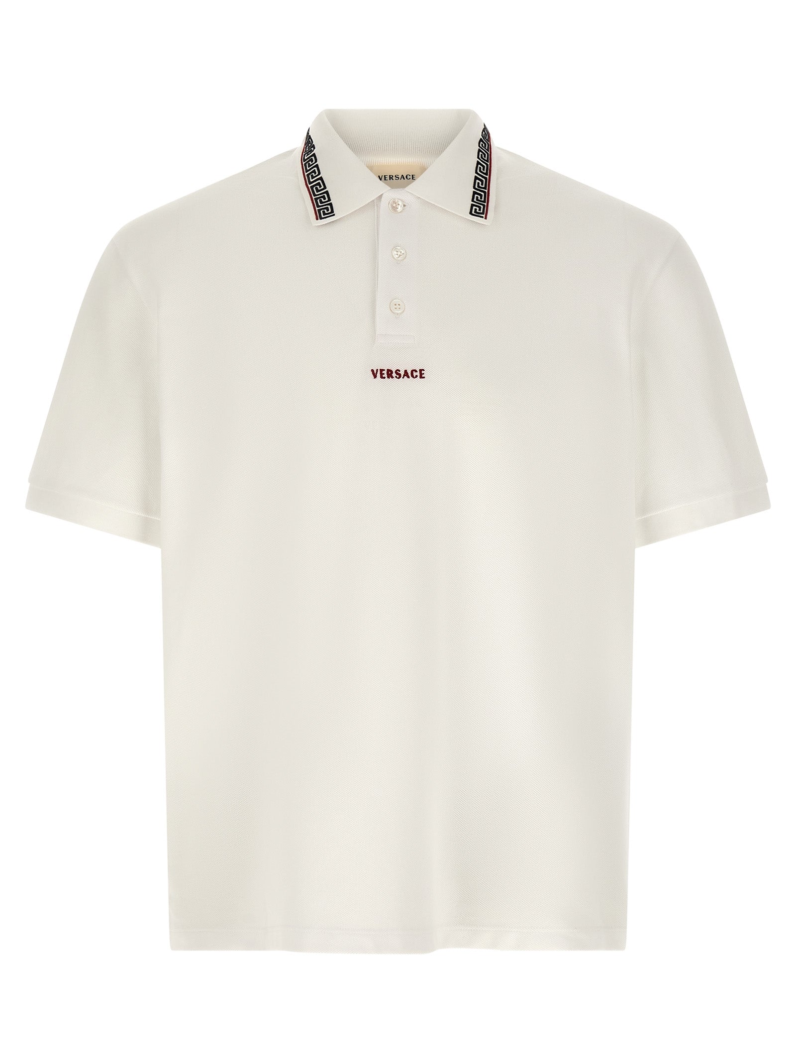 Versace White Cotton Polo Shirt Versace