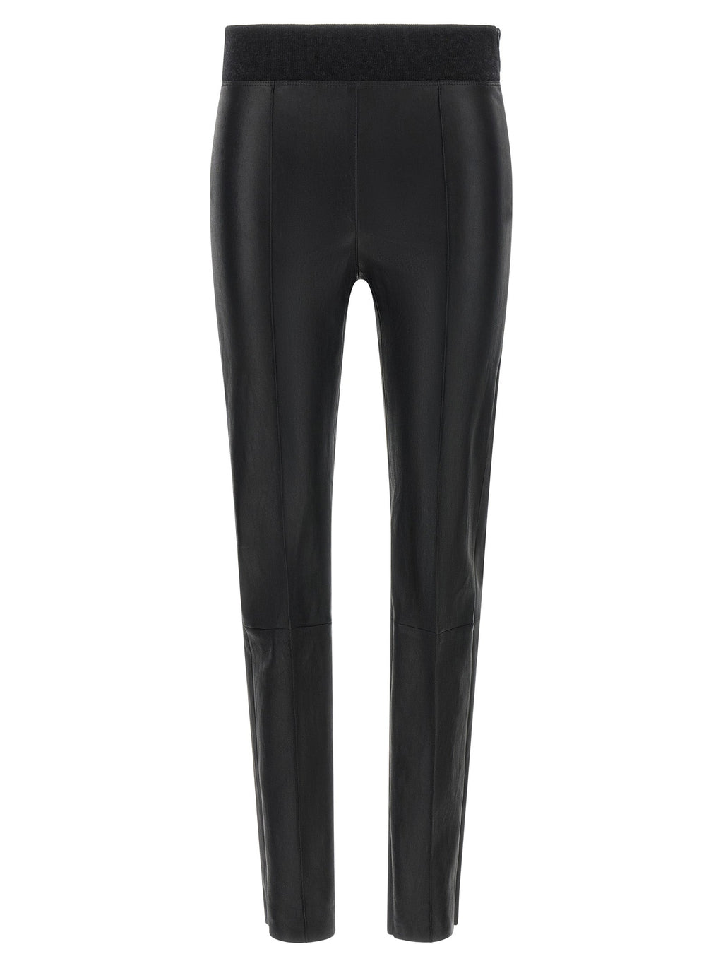 Brunello Cucinelli Black Lamb Leather Leggings Brunello Cucinelli