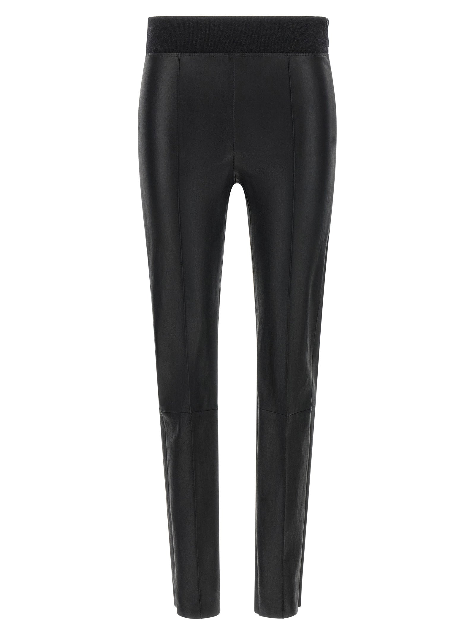 Brunello Cucinelli Black Lamb Leather Leggings Brunello Cucinelli
