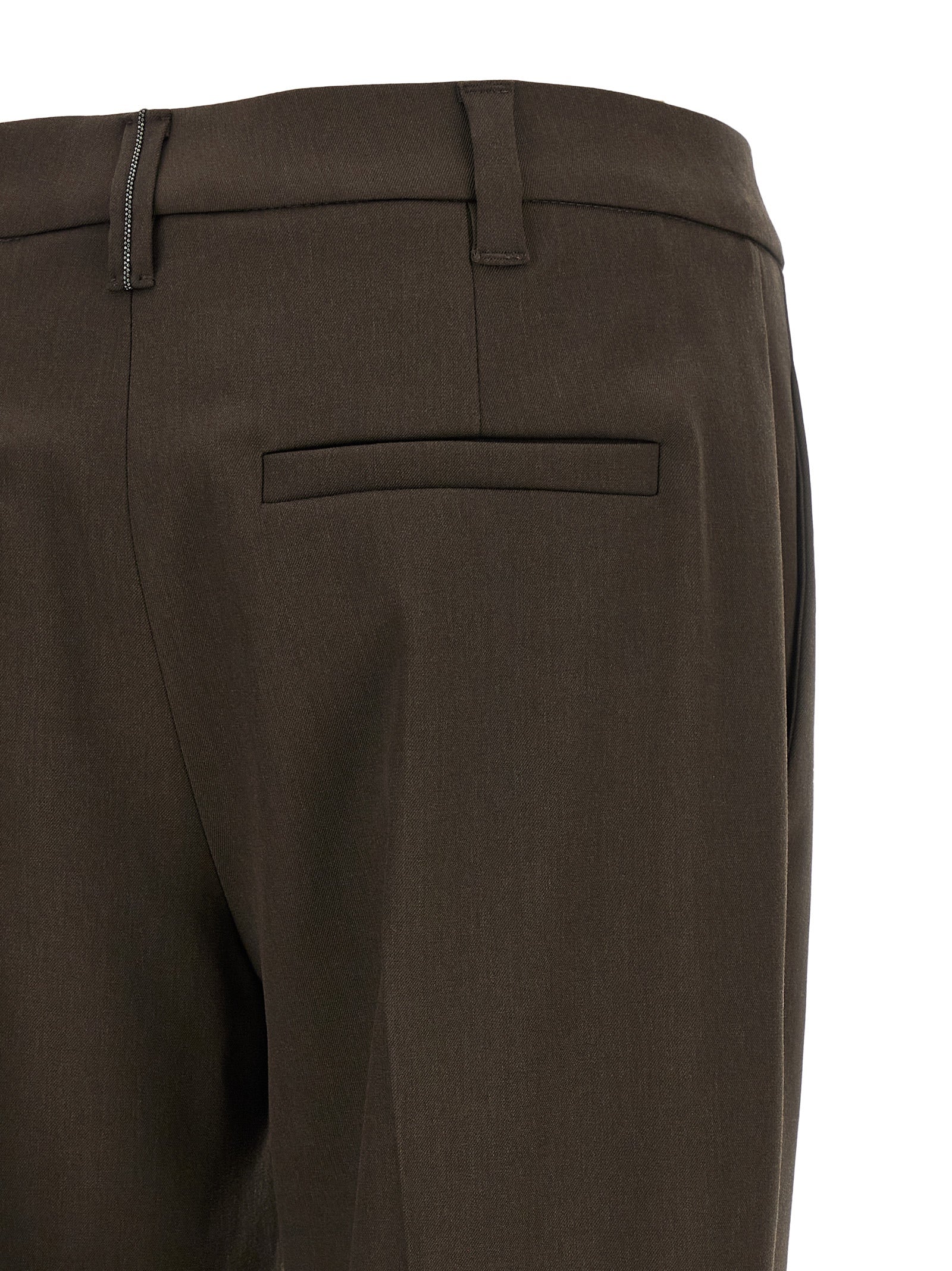 Brunello Cucinelli Brown Virgin Wool Dress Pants Brunello Cucinelli