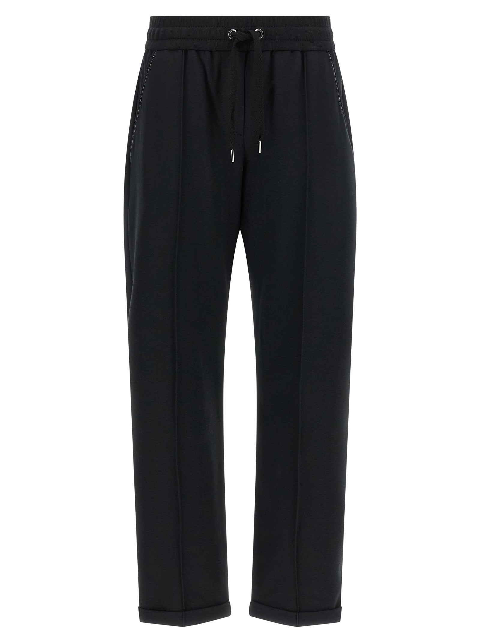 Brunello Cucinelli Black Cotton Joggers (Workout Pants) Brunello Cucinelli