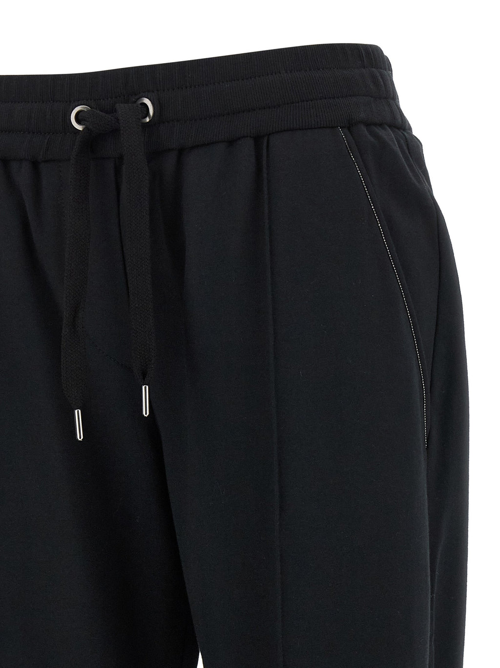 Brunello Cucinelli Black Cotton Joggers (Workout Pants) Brunello Cucinelli