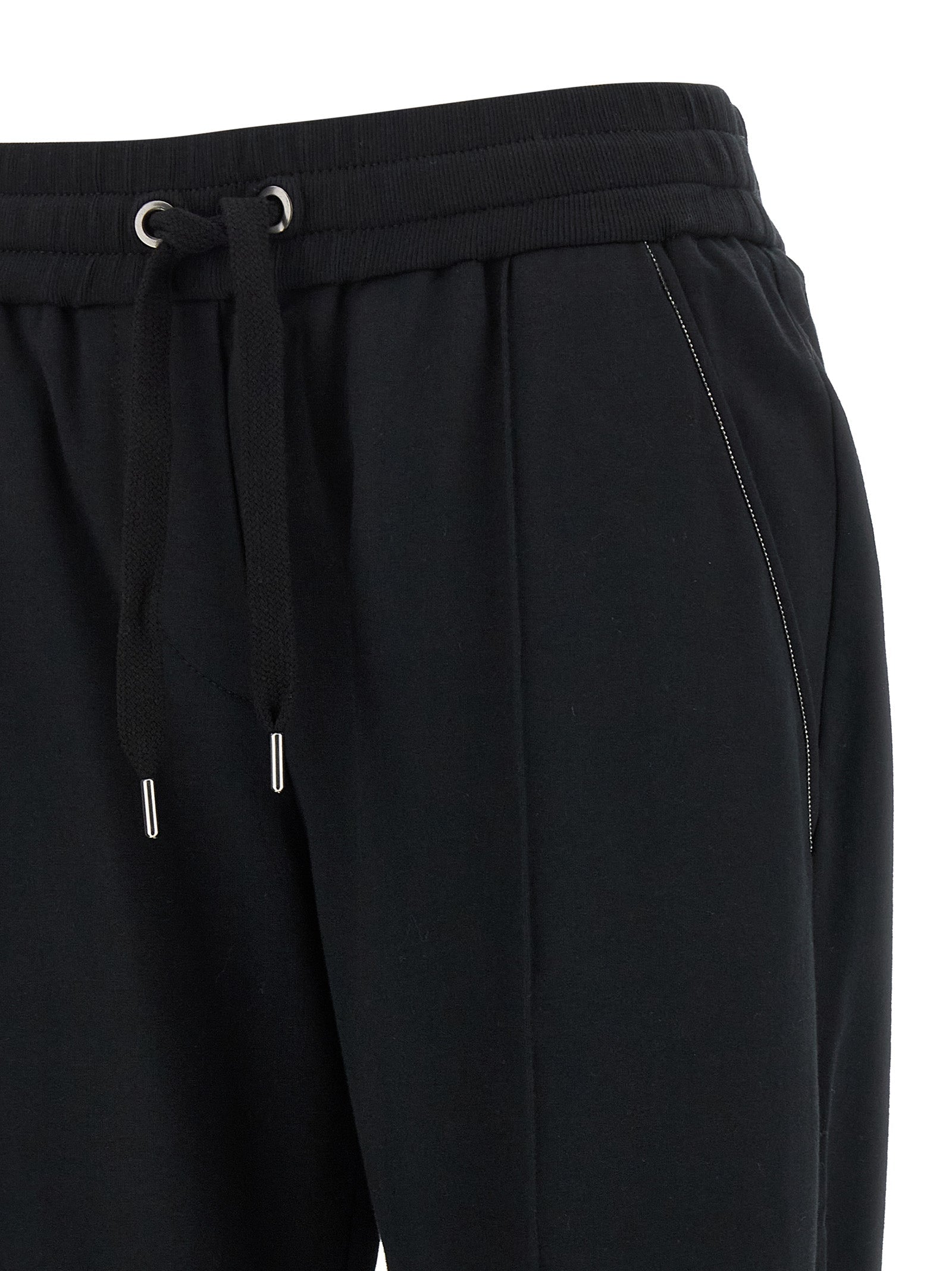 Brunello Cucinelli Black Cotton Joggers (Workout Pants) Brunello Cucinelli