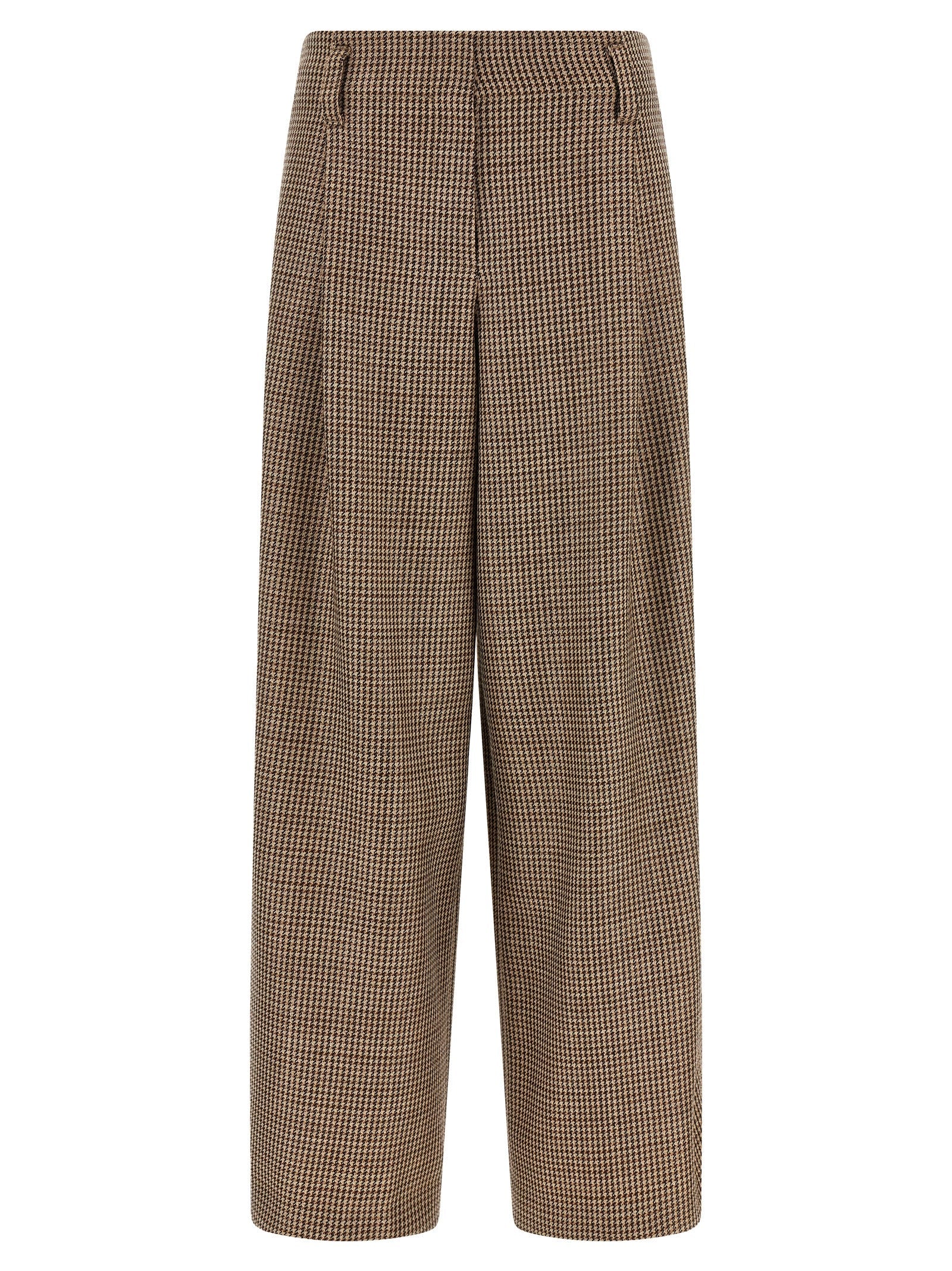 Brunello Cucinelli Brown Virgin Wool Flared Pants Brunello Cucinelli
