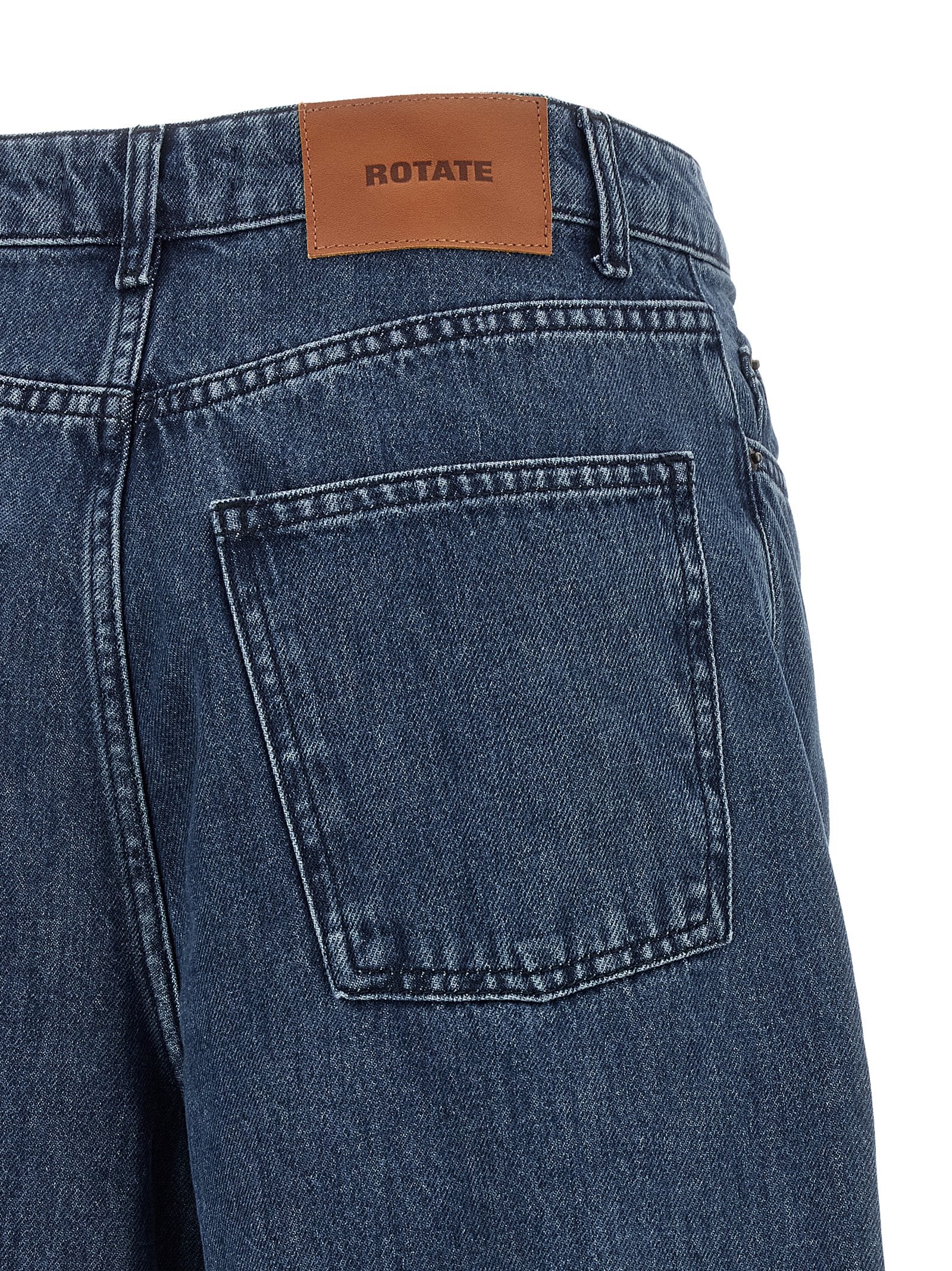 ROTATE BIRGER CHRISTENSEN Blue Organic Cotton Relaxed Fit Jeans ROTATE BIRGER CHRISTENSEN