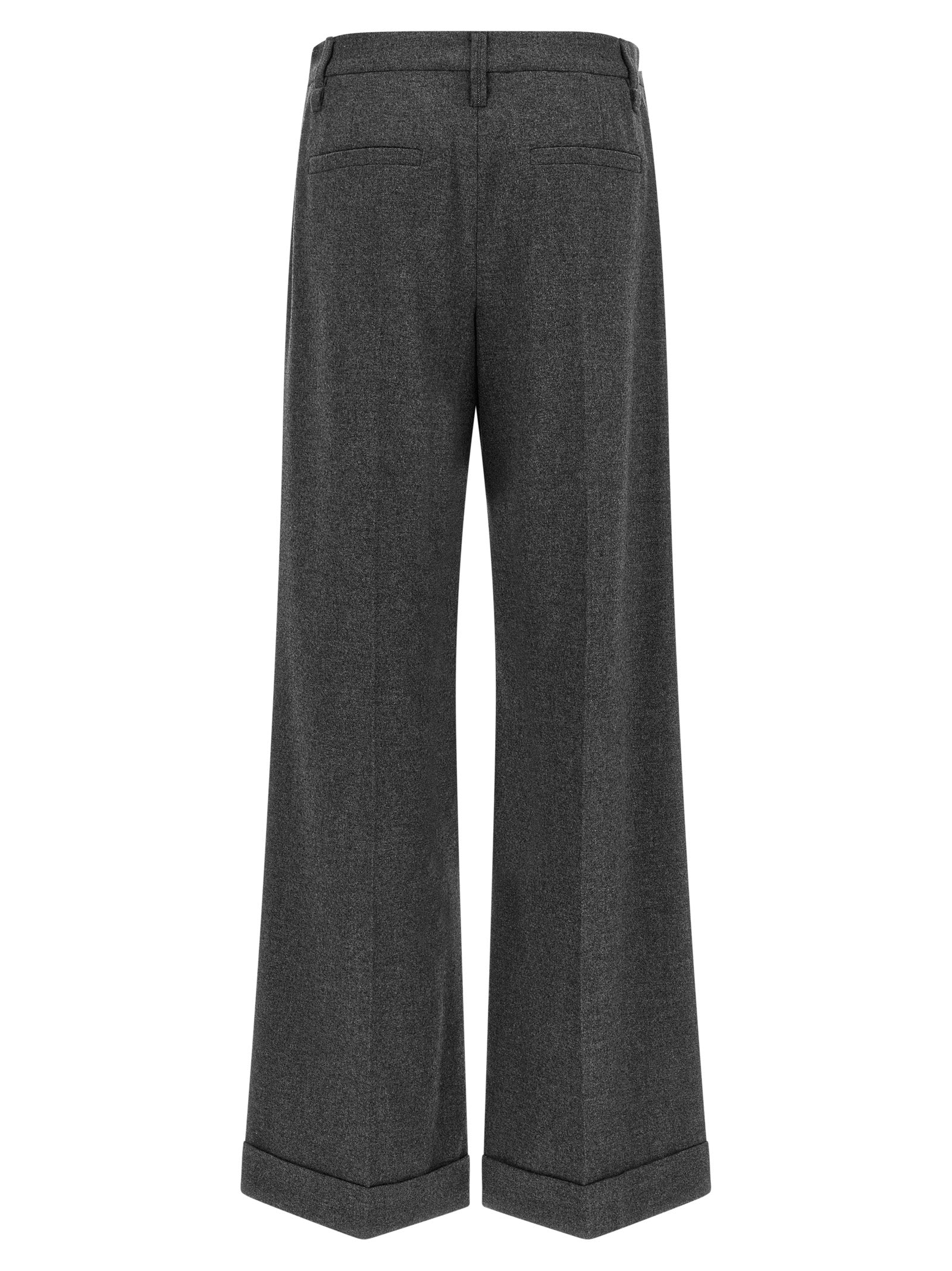 Brunello Cucinelli Gray Virgin Wool Casual Pants Brunello Cucinelli