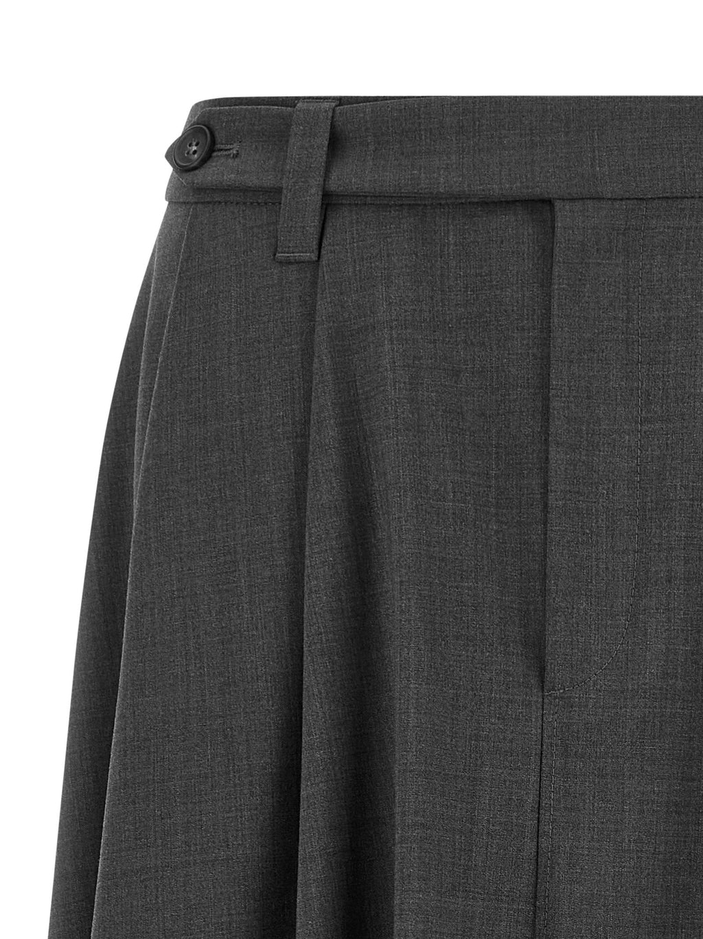 Brunello Cucinelli Gray Virgin Wool Midi Skirt Brunello Cucinelli