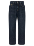 Brunello Cucinelli Blue Cotton Straight-Leg Jeans Brunello Cucinelli