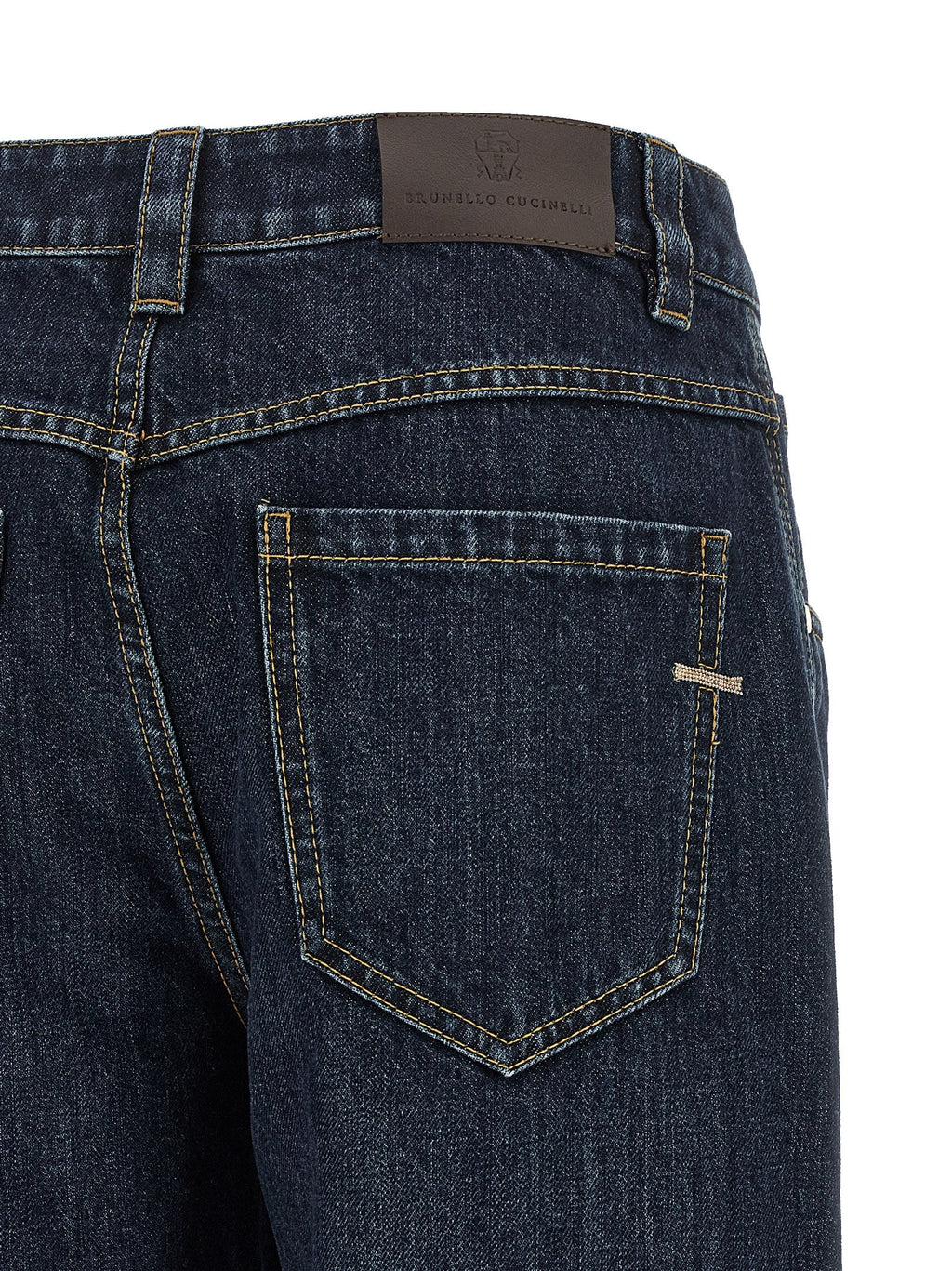 Brunello Cucinelli Blue Cotton Straight-Leg Jeans Brunello Cucinelli