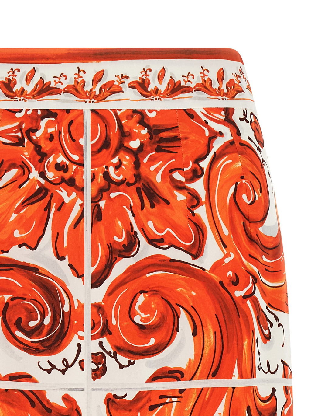 Dolce & Gabbana Orange Silk Midi Skirt Dolce & Gabbana
