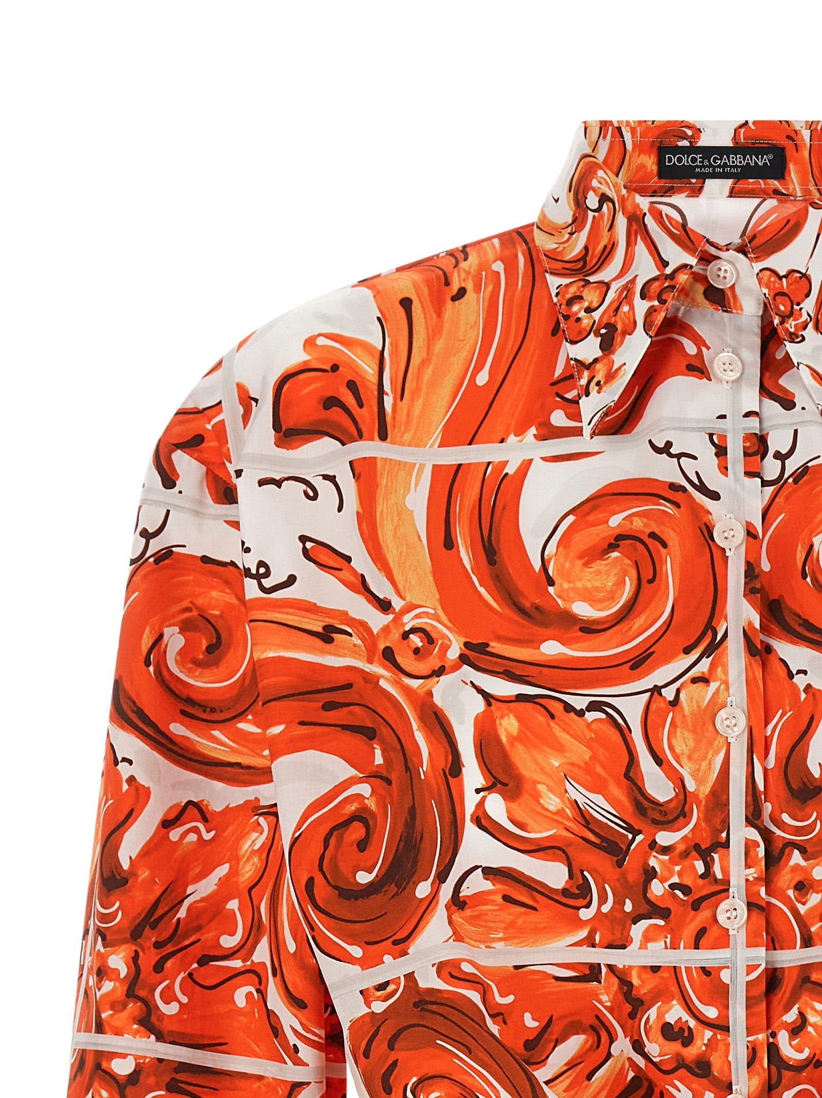 Dolce & Gabbana Orange Cotton Blouse Dolce & Gabbana