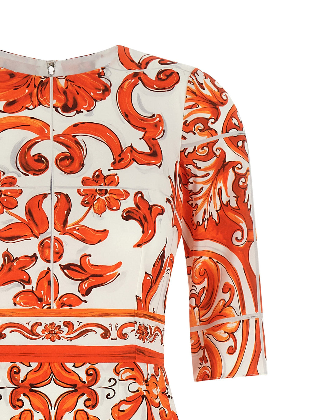 Dolce & Gabbana Orange Silk Midi Dress Dolce & Gabbana