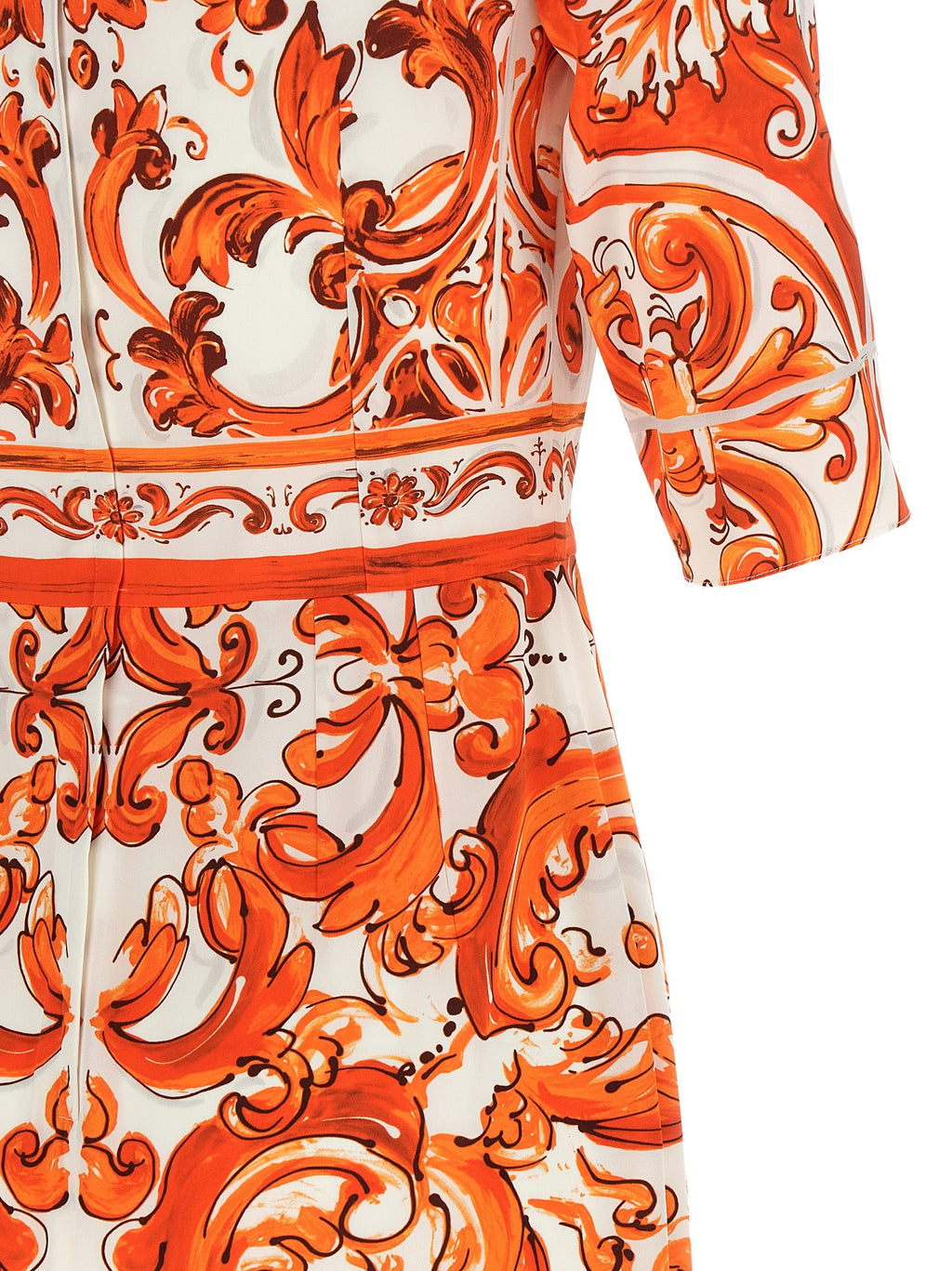 Dolce & Gabbana Orange Silk Midi Dress Dolce & Gabbana