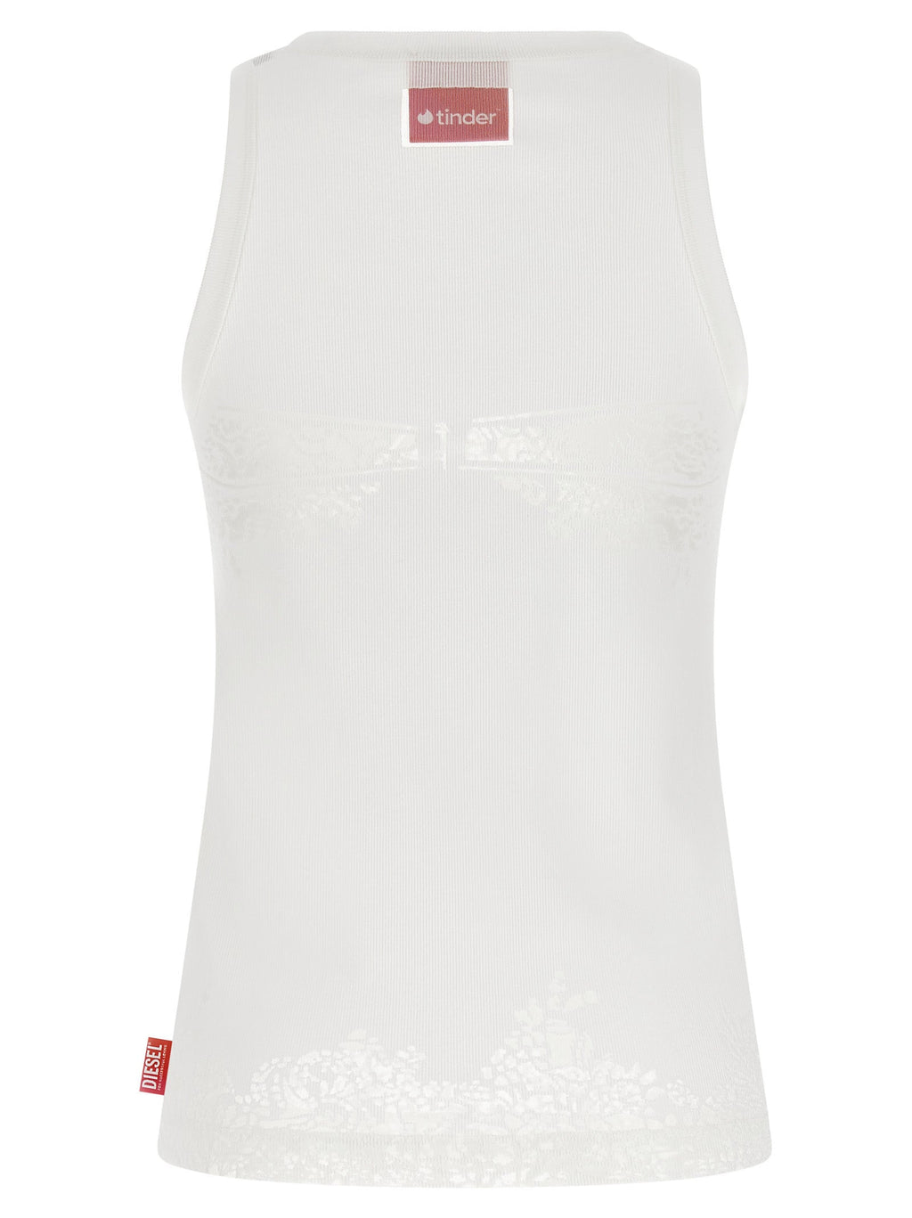 Diesel White Cotton Tank Tops Diesel