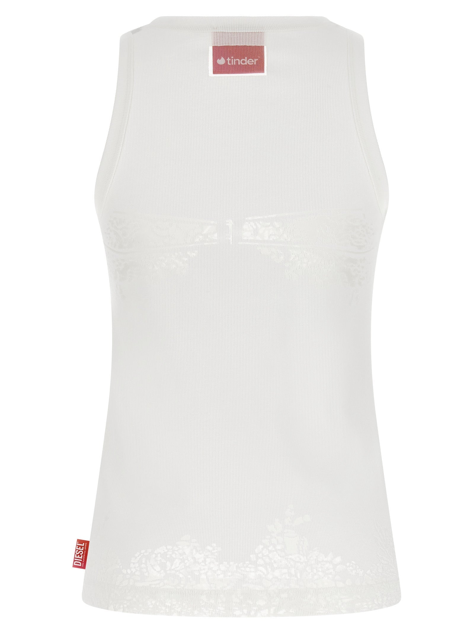 Diesel White Cotton Tank Tops Diesel