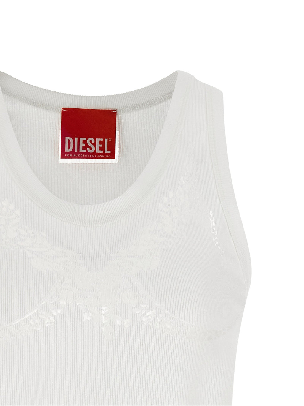Diesel White Cotton Tank Tops Diesel