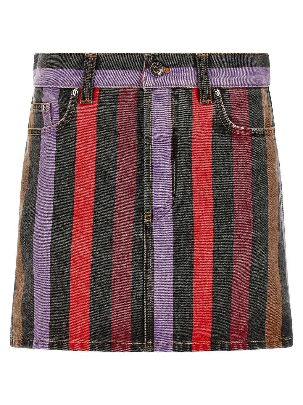 Versace Multicolor Cotton Long Skirt Versace