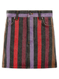 Versace Multicolor Cotton Long Skirt Versace