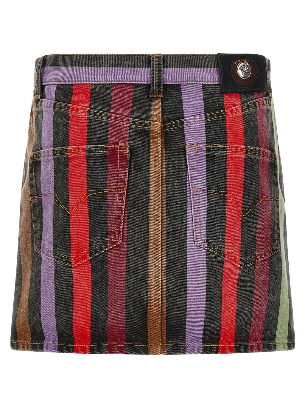 Versace Multicolor Cotton Long Skirt Versace
