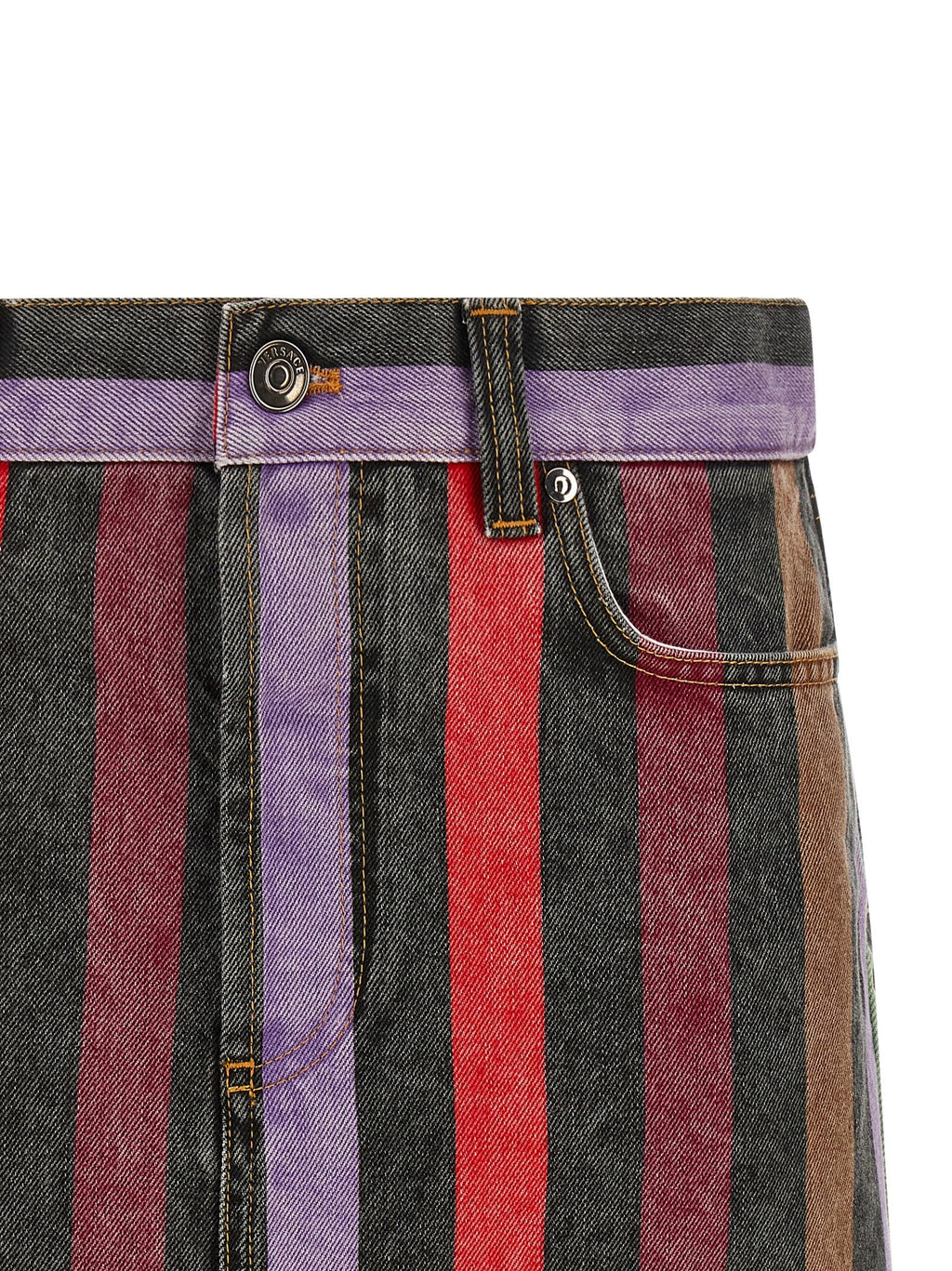 Versace Multicolor Cotton Long Skirt Versace