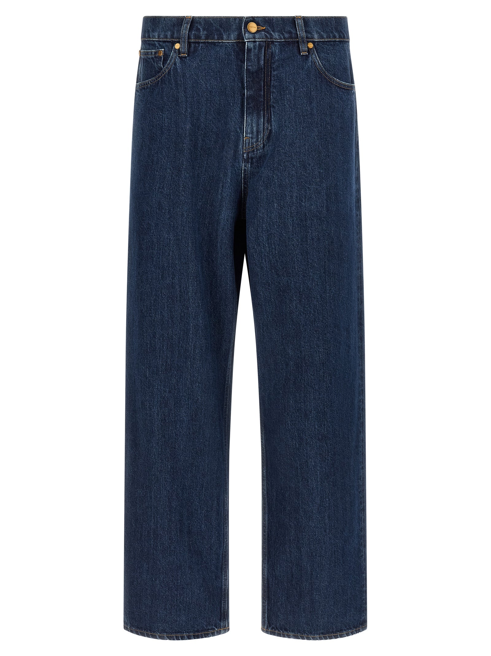 Jil Sander Blue Cotton Straight-Leg Jeans Jil Sander