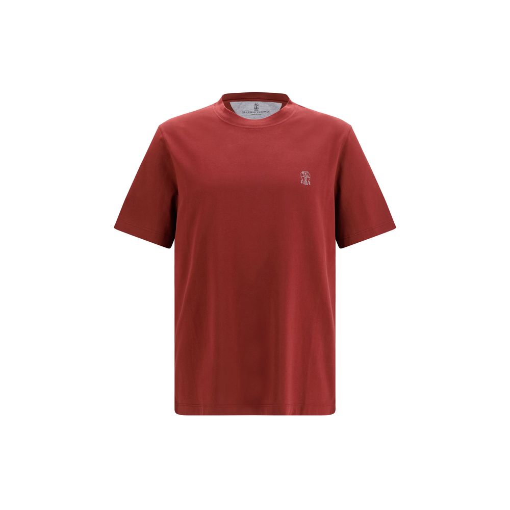 Brunello Cucinelli Bordeaux Cotton T-Shirt Brunello Cucinelli