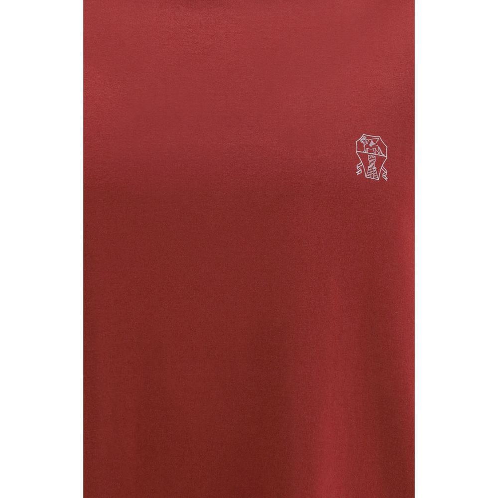 Brunello Cucinelli Bordeaux Cotton T-Shirt Brunello Cucinelli