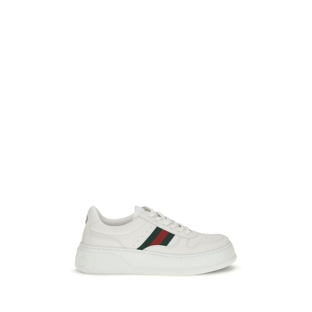 Gucci White Calf Leather Bos Taurus Chunky Sneakers