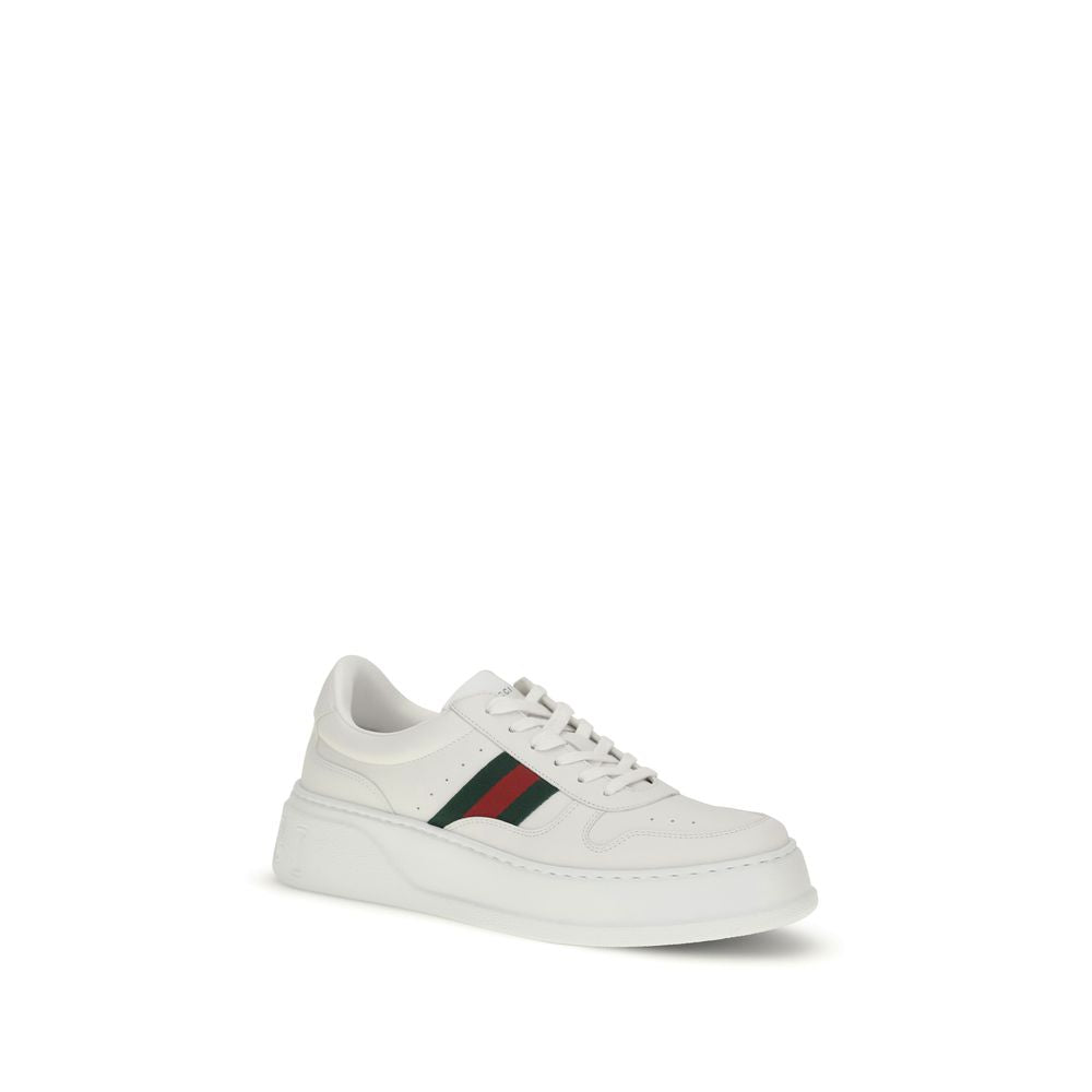 Gucci White Calf Leather Bos Taurus Chunky Sneakers