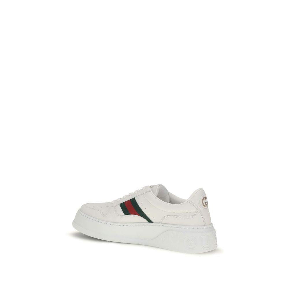 Gucci White Calf Leather Bos Taurus Chunky Sneakers