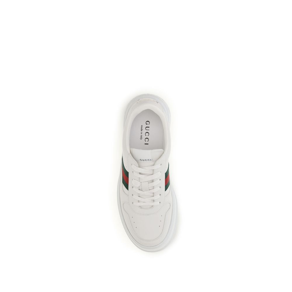 Gucci White Calf Leather Bos Taurus Chunky Sneakers