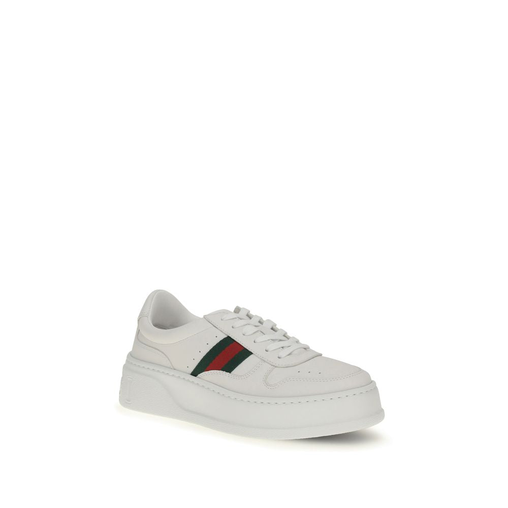 Gucci White Calf Leather Bos Taurus Chunky Sneakers