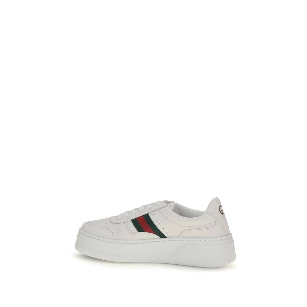 Gucci White Calf Leather Bos Taurus Chunky Sneakers