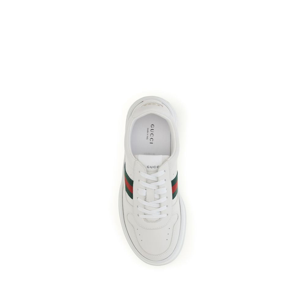Gucci White Calf Leather Bos Taurus Chunky Sneakers