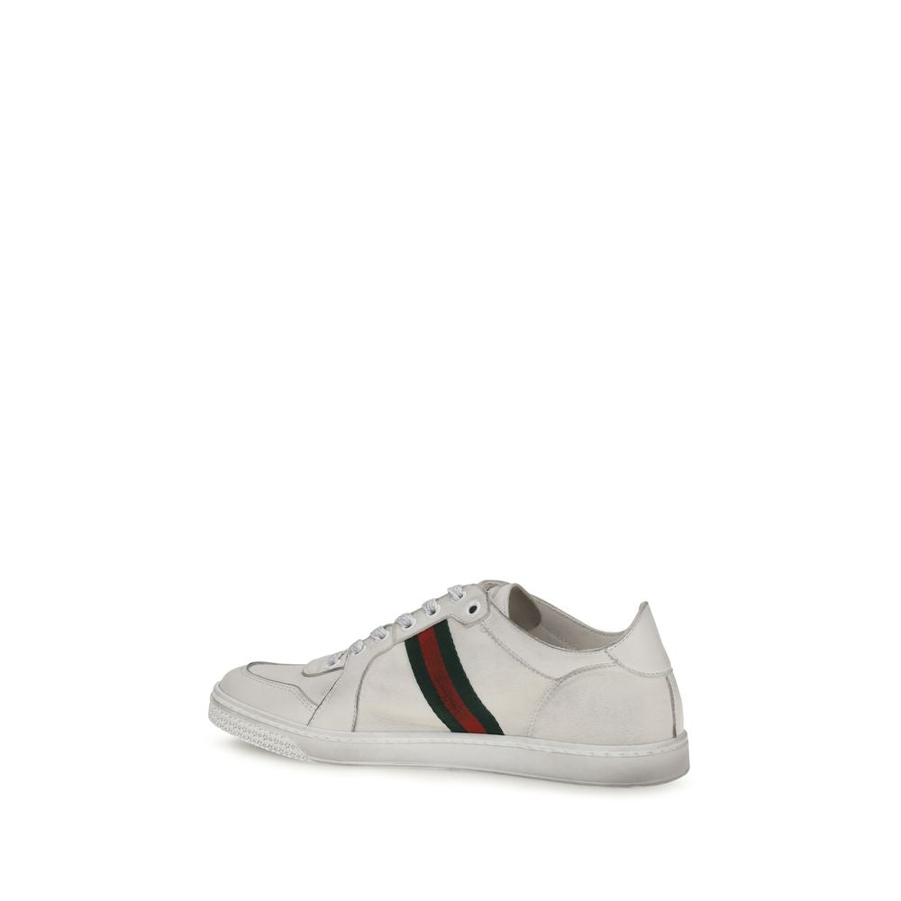 Gucci White Calf Leather Bos Taurus Athletic Sneakers
