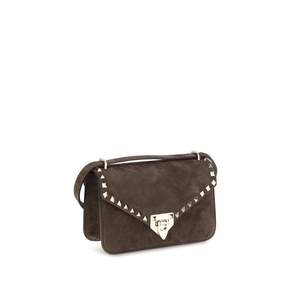 Valentino Garavani Brown Suede Leather Shoulder Bag