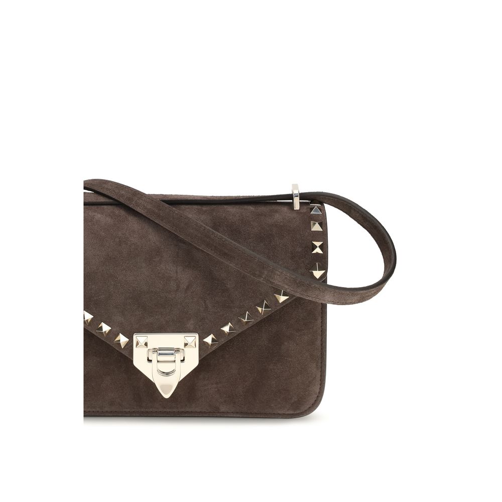 Valentino Garavani Brown Suede Leather Shoulder Bag