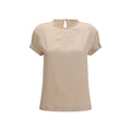 Brunello Cucinelli Beige Elastane Blouse Brunello Cucinelli