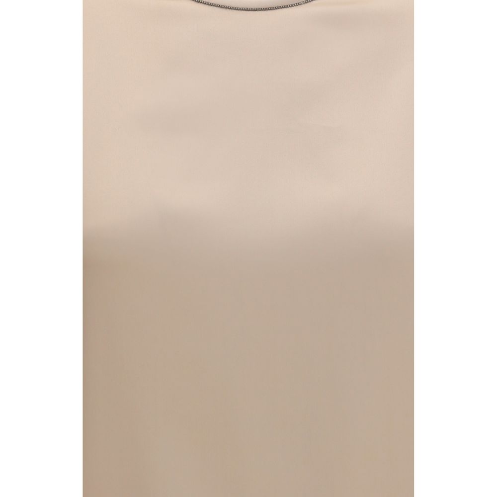 Brunello Cucinelli Beige Elastane Blouse Brunello Cucinelli