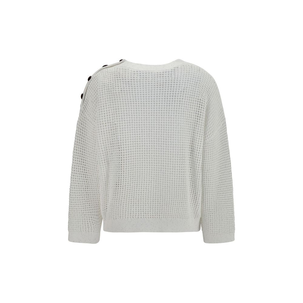 Brunello Cucinelli White Cotton Sweatshirt